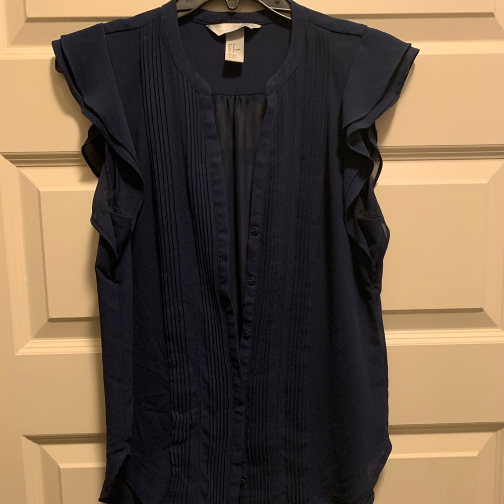 Navy blue button down